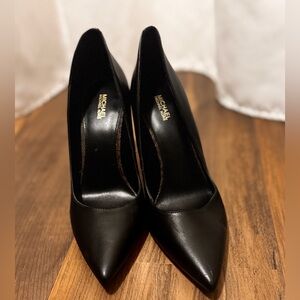 Michael Kors Black Leather Elyse Pointed Toe Pumps